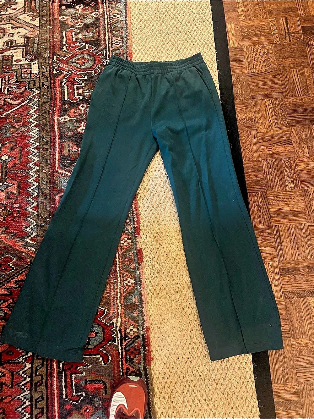 Green Straight Leg Track Pants